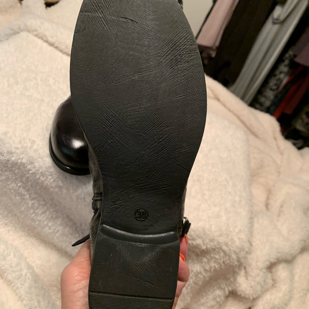 Miz Mooz Textured Black Ankle Booties - Picture 3 of 13